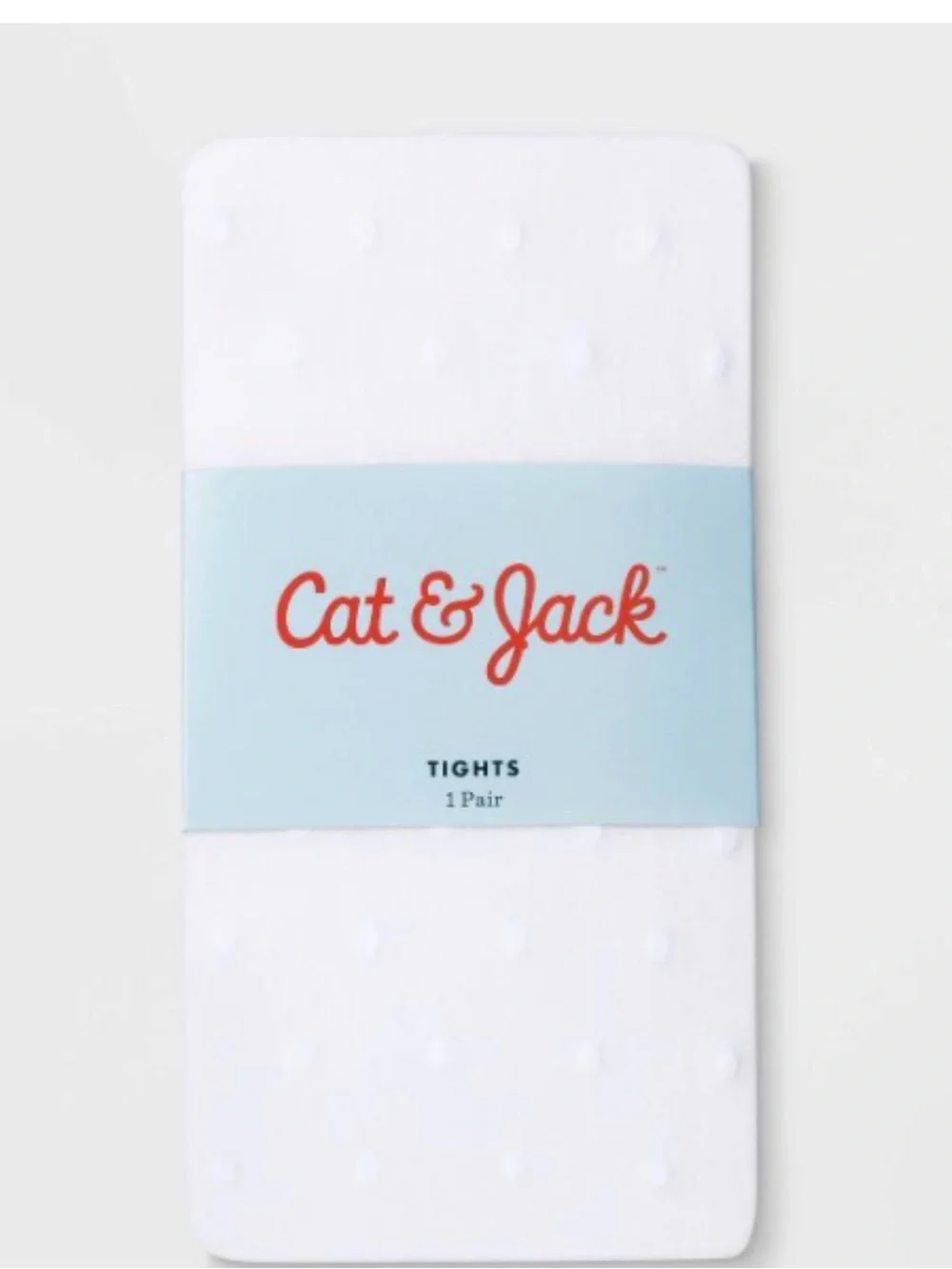 Cat & Jack White Swiss Dot Textured Kids Tights